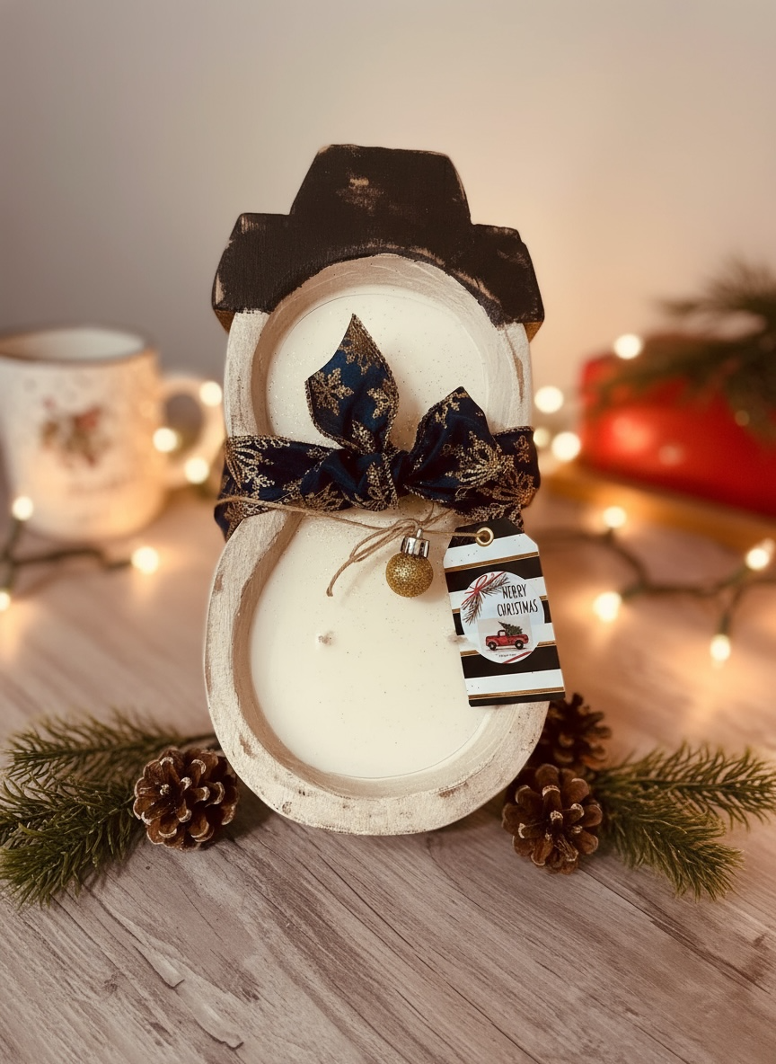 Snowman Candle