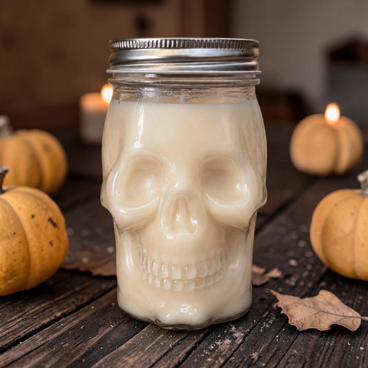 Skull Mason Jar Candle
