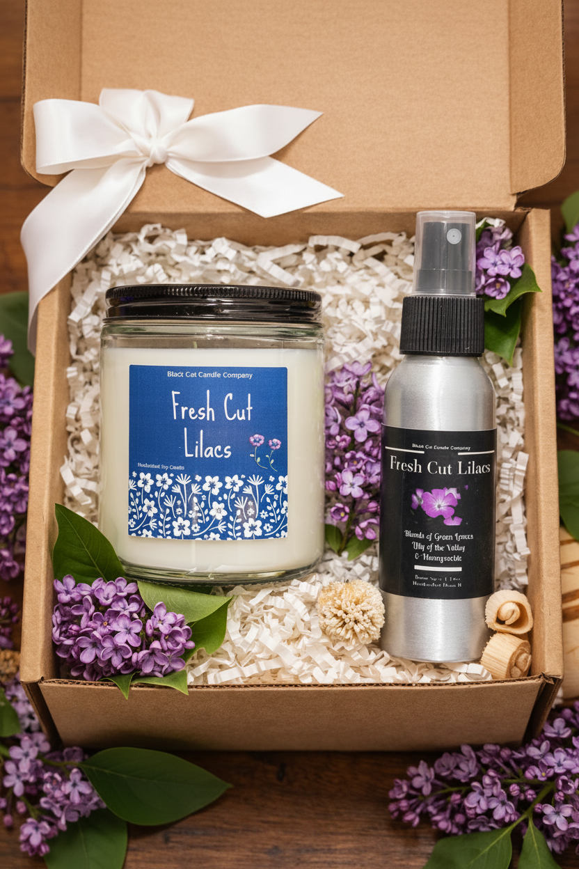 Enhanced Fresh Cut Lilacs Gift Box