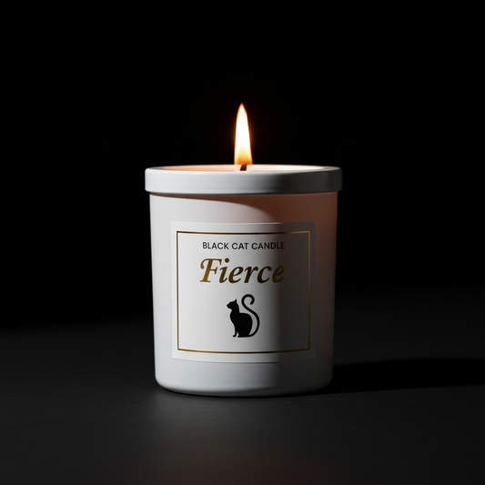 Fierce - White Jar with Cat Logo