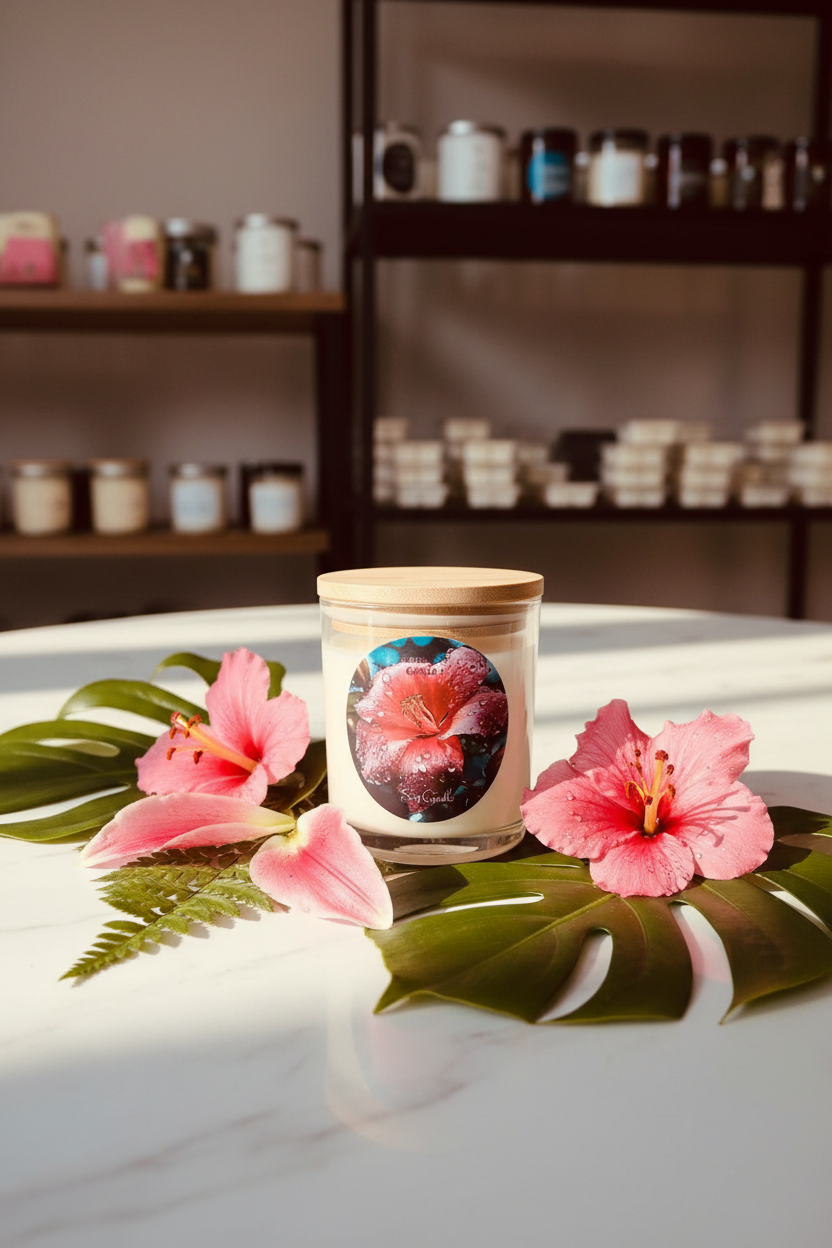Lily & Hibiscus Bright Editorial Photo