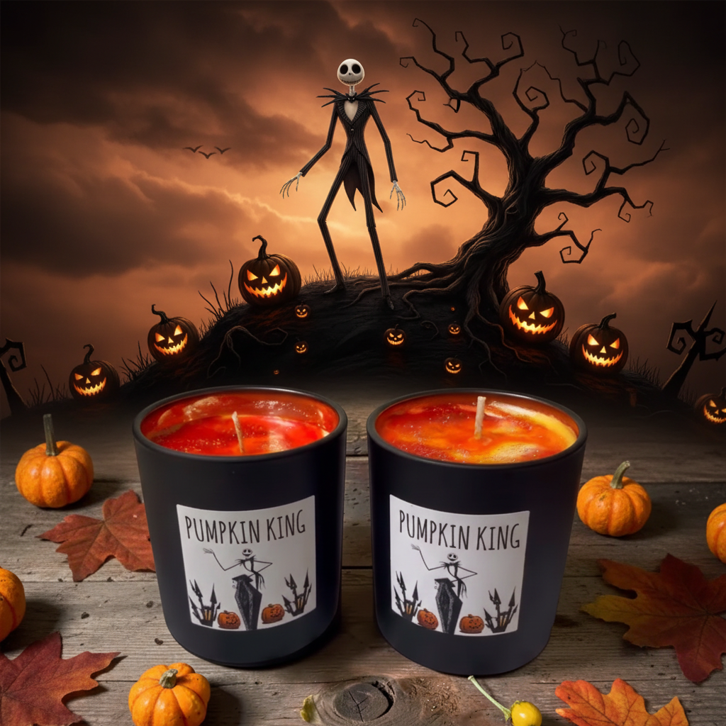 Pumpkin King Candle with Jack Background