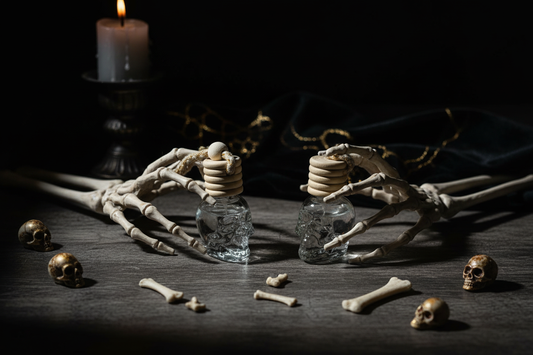Skeleton-themed car diffuser product photo