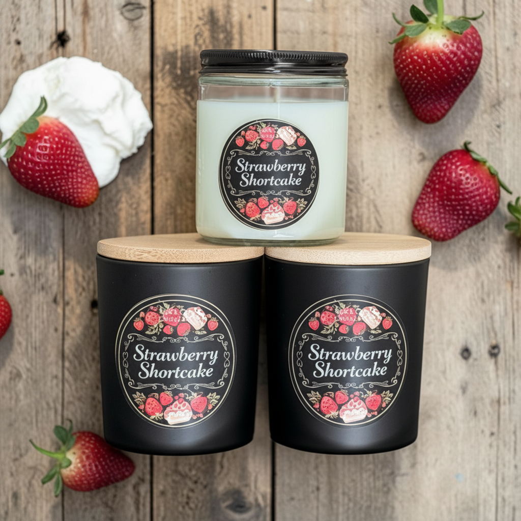 Strawberry Shortcake Candles - Pyramid Flat Lay